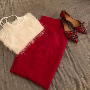 Ann Taylor red ankle pant